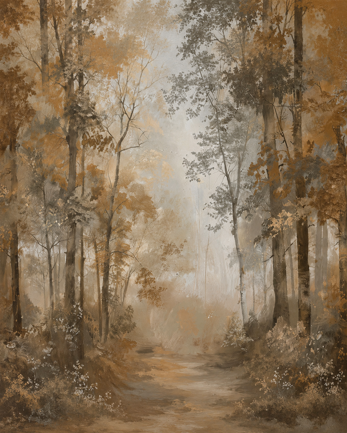 Bomen poster amber herfstbos - TenStickers