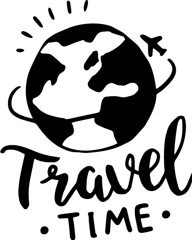 Wereldkaart poster vinyl reis om de wereld - TenStickers