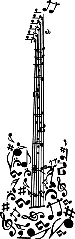 Muziek poster decoratieve gitaar notenbalk - TenStickers