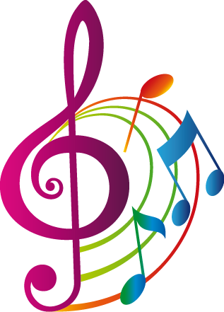 Muziek poster decoratieve gekleurde notenbalk - TenStickers