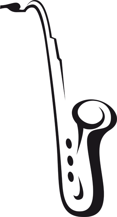 Muziek poster decoratieve sticker tekening saxo - TenStickers