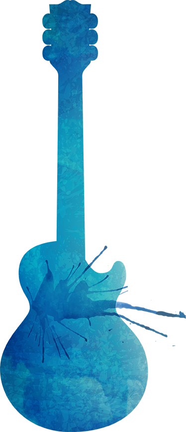 Muziek poster decoratieve splatter gitaar - TenStickers