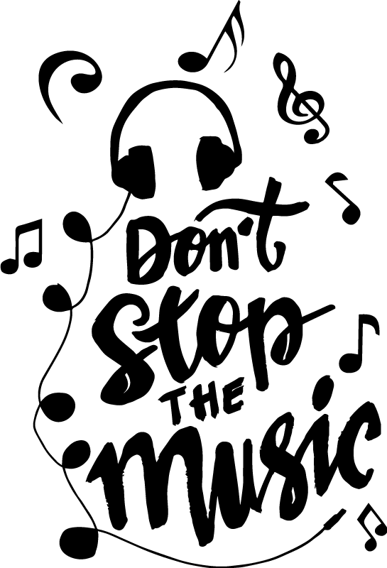 Muziek poster met tekst samengesteld uit noten - TenStickers