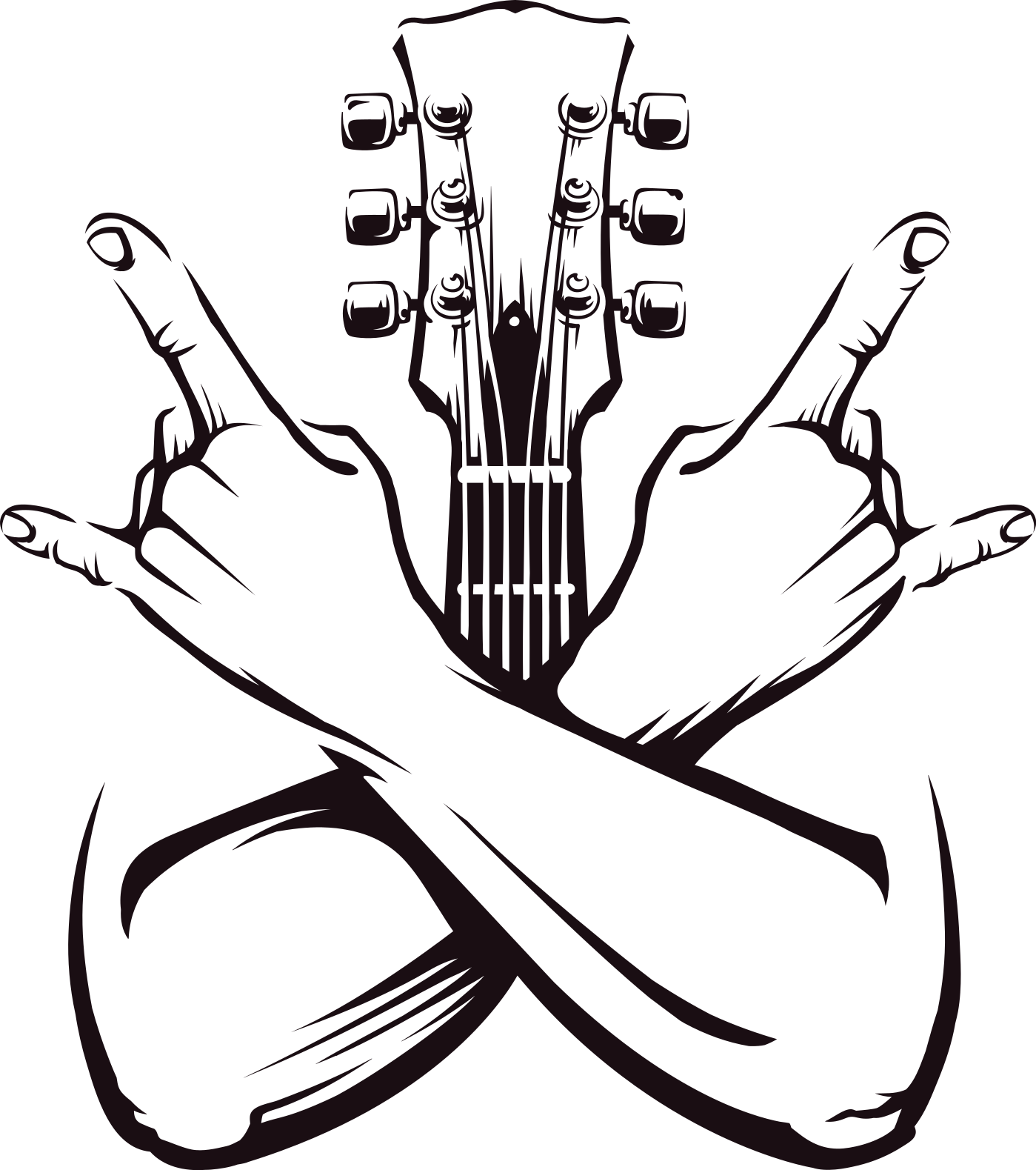 Muziek poster kruisende handen teken rock - TenStickers