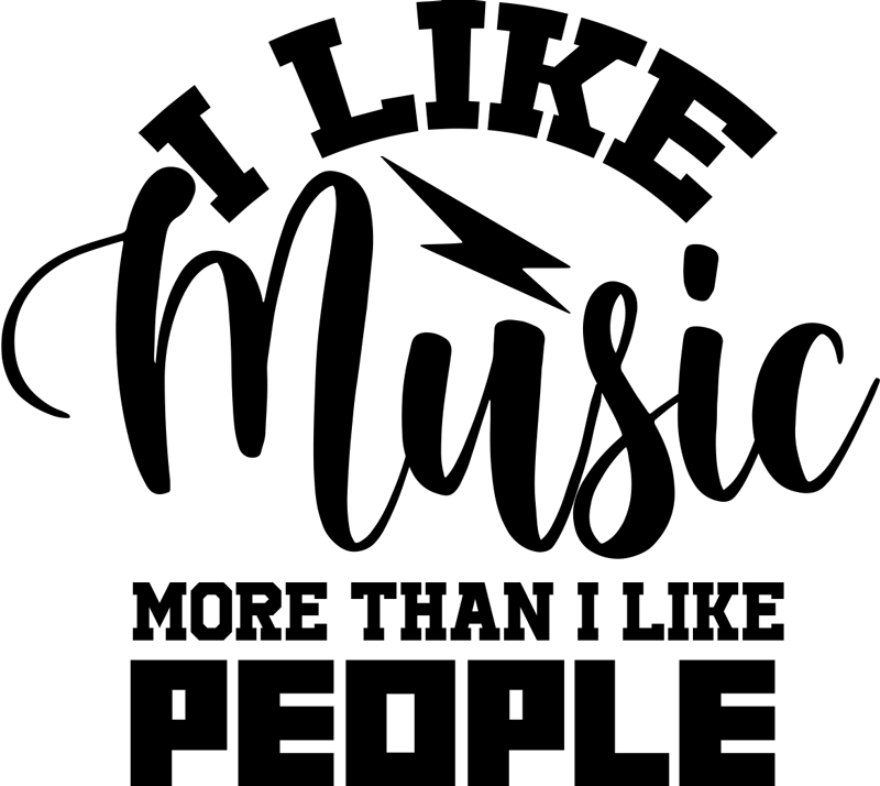 Muziek poster ik hou meer van muziek dan van mensen - TenStickers