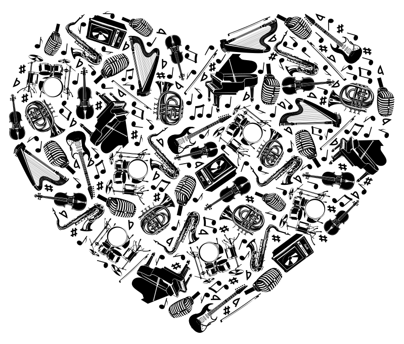 Muziek poster hartvormig ontwerp - TenStickers