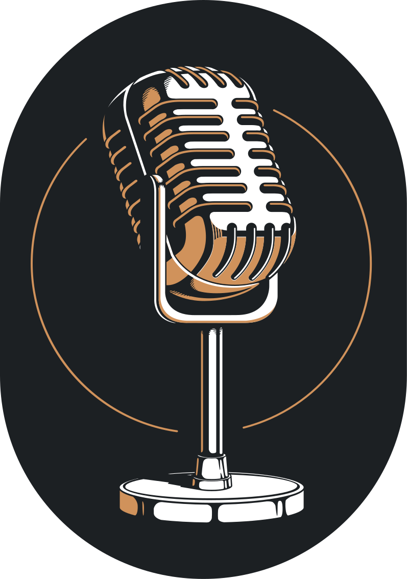 Muziek poster silhouet microfoon - TenStickers