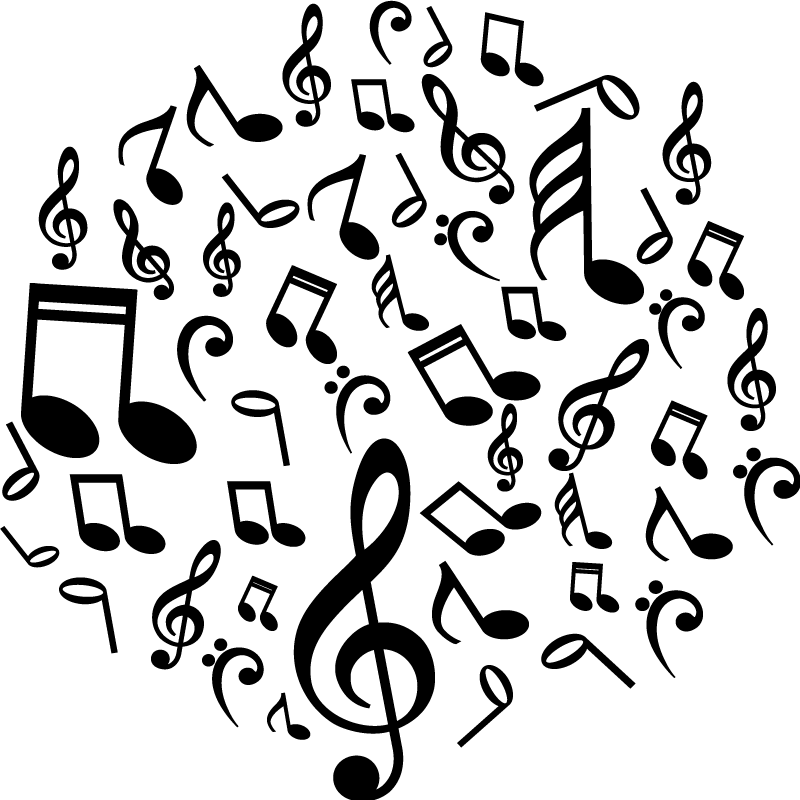 Muziek poster vinilo muzikale noten - TenStickers