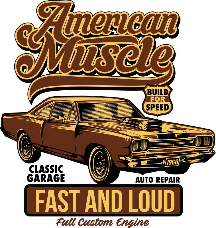 Poster vintage decoratieve wandplaat amerikaanse klassieker - TenStickers