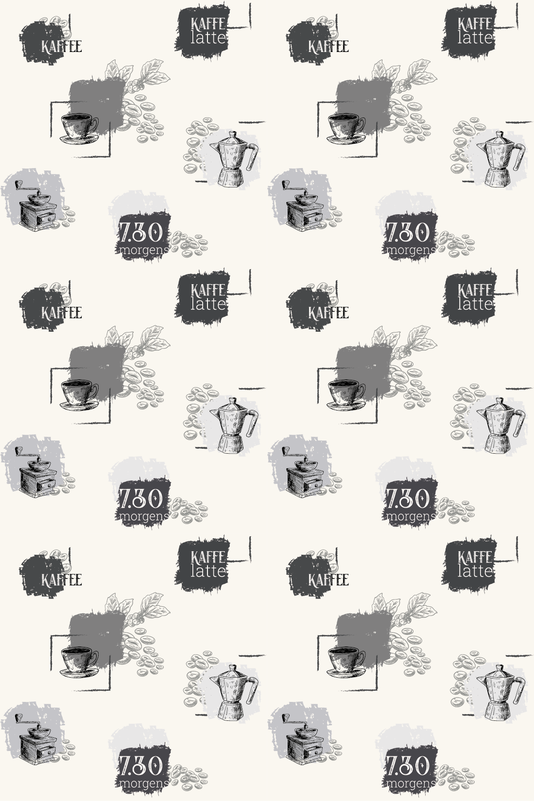 Poster vintage koffiepatroon - TenStickers