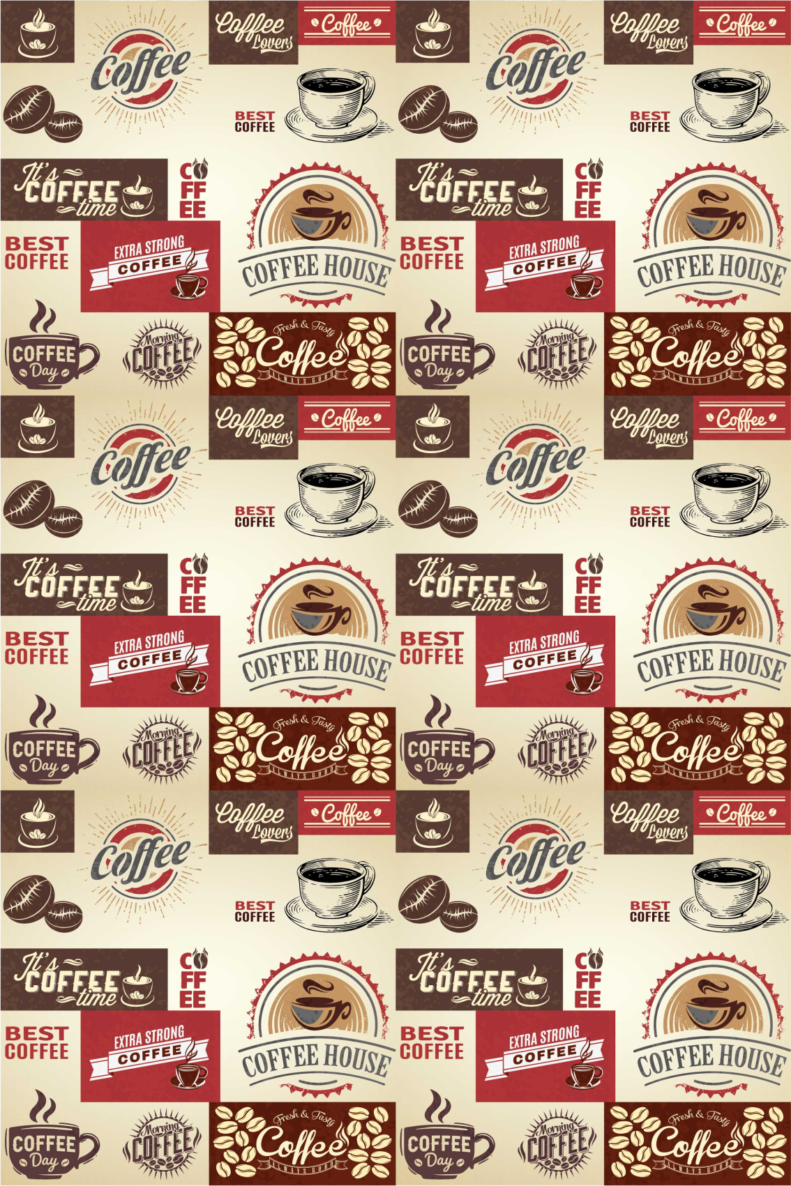 Poster vintage retro-koffie - TenStickers