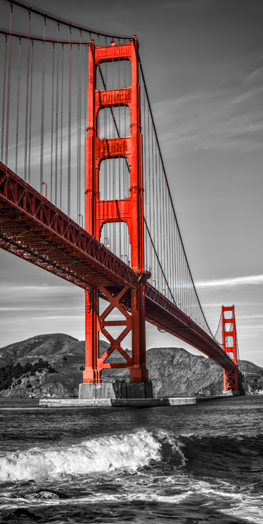 Poster landschap decoratief vinyl golden gate - TenStickers