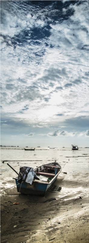 Poster landschap door sticker poolse kust - TenStickers