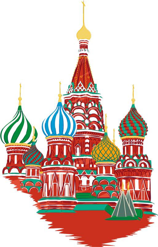 Poster landschap russische kathedraal - TenStickers
