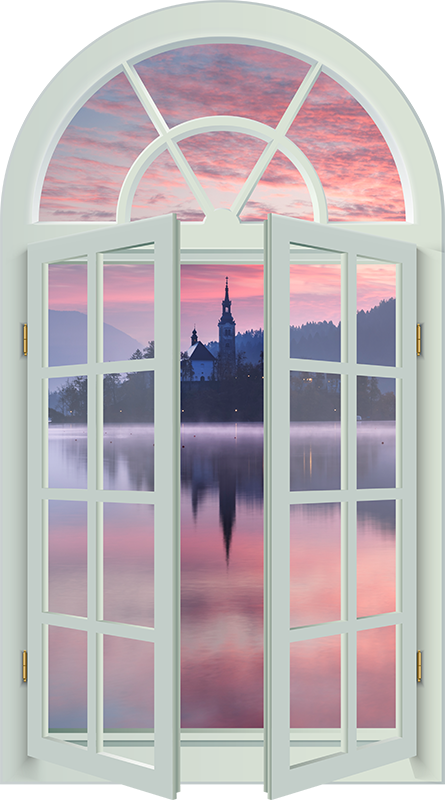 Poster landschap bled kerk - TenStickers