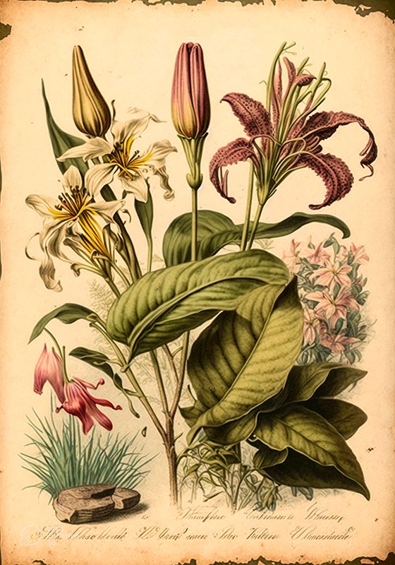 Poster vintage botanische print - TenStickers