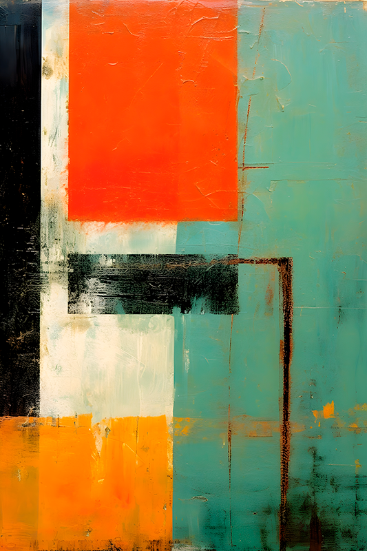 Poster abstract expressionistische rechthoeken - TenStickers