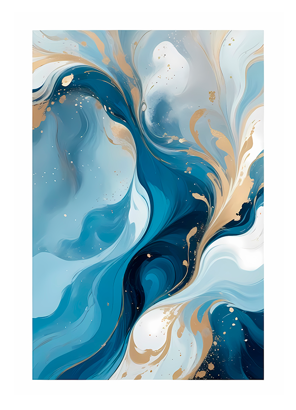 Poster abstract blauwe lagune - TenStickers