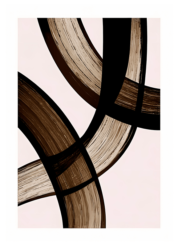 Poster abstract zwarte krommen - TenStickers