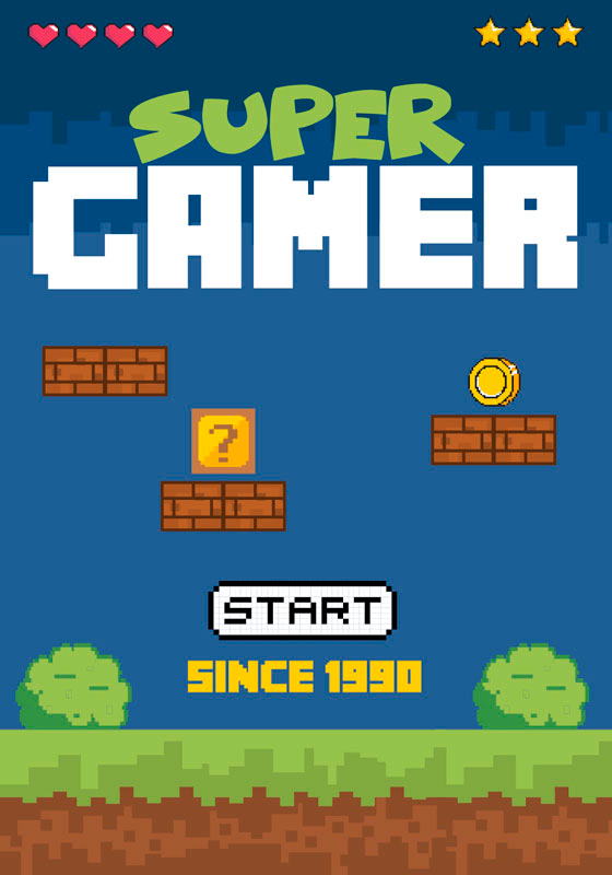 Videogameposter super gamer retro stijl - TenStickers