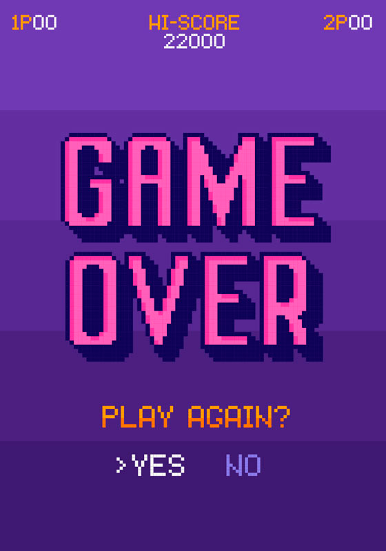 Videogameposter game over - TenStickers