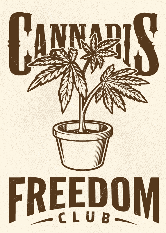 Poster met tekst cannabis club - TenStickers