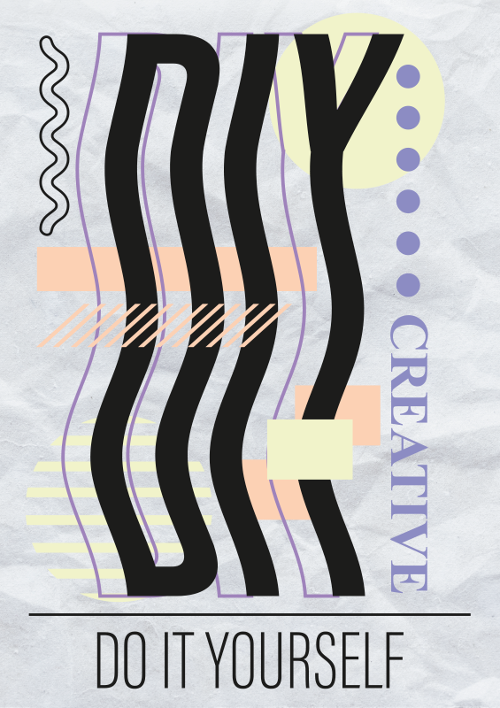 Poster met tekst doe het zelf - TenStickers