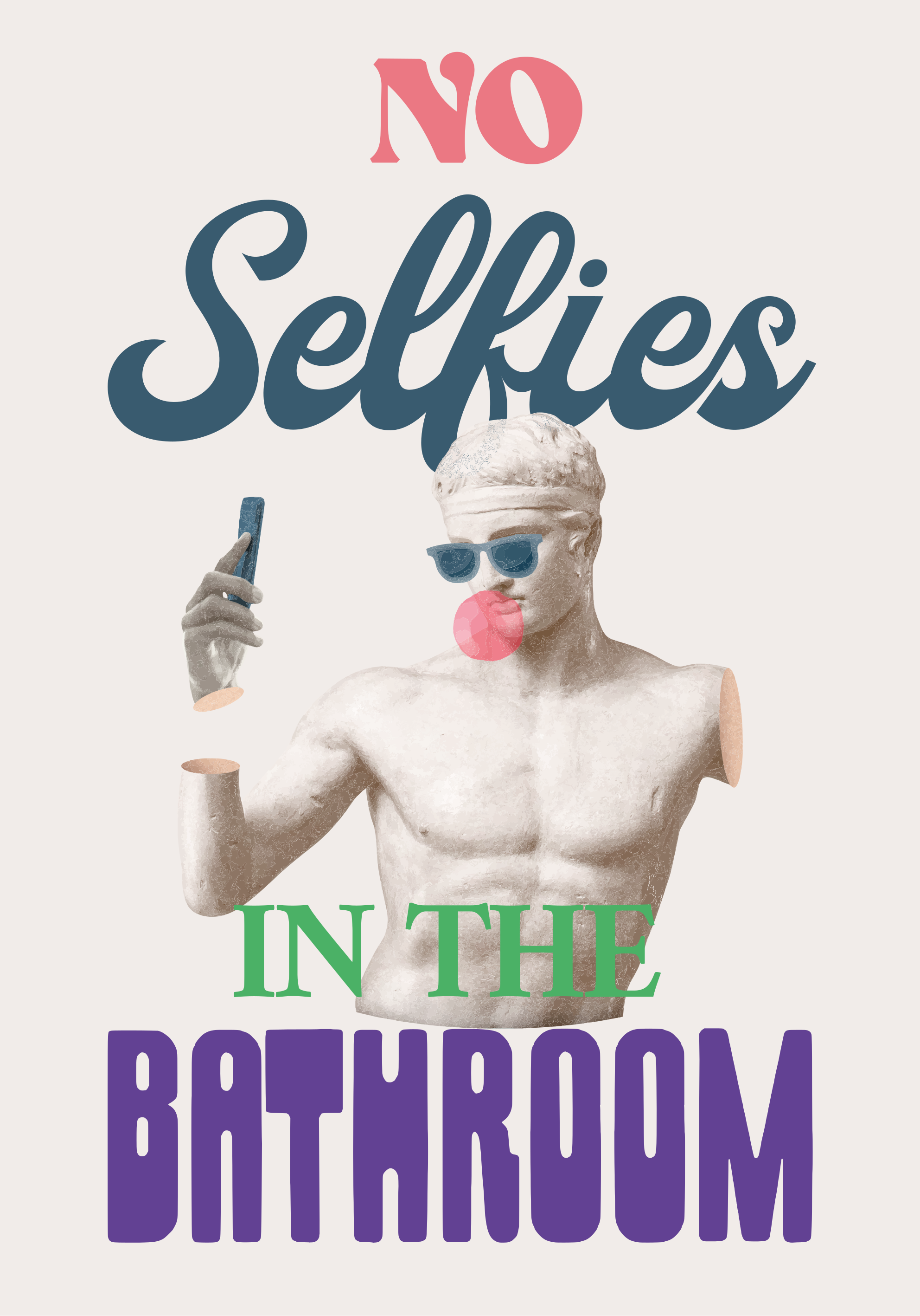 Poster met tekst geen selfies - TenStickers