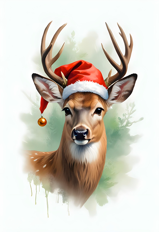 Kerst poster rendier van de kerstman - TenStickers