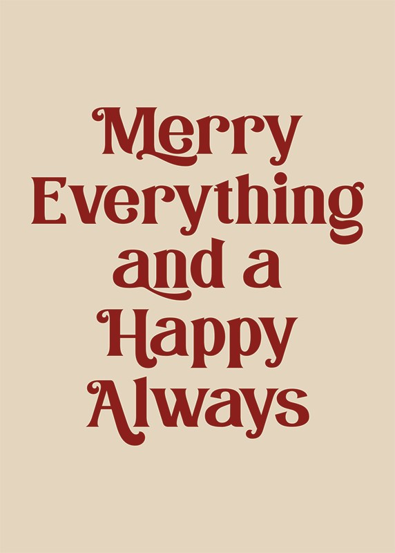 Kerst poster alles en altijd gelukkig - TenStickers