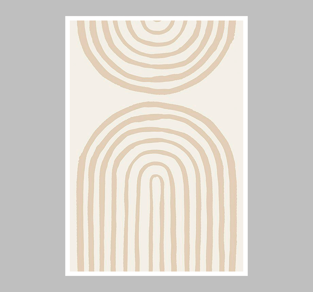 Kunstposter zachte lijnen in beige - TenStickers