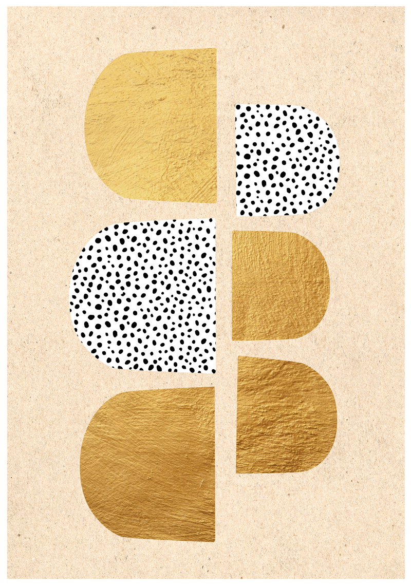 Kunstposter gouden abstract - TenStickers
