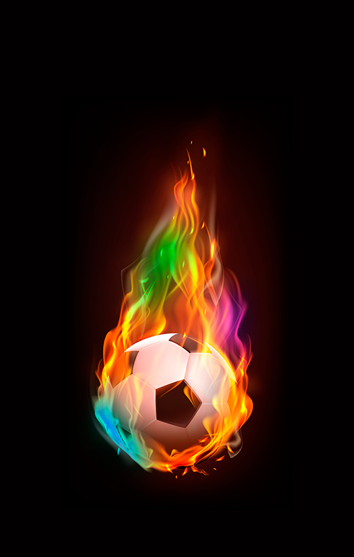 Voetbal poster multicolor vuurbal - TenStickers