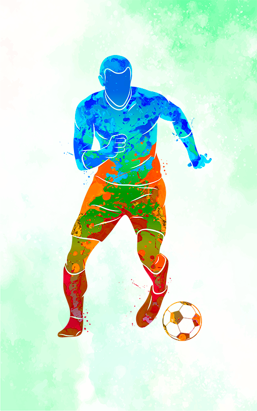 Voetbal poster aquarel speler - TenStickers