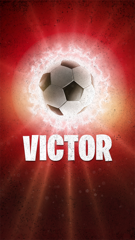 Voetbal poster vuurbal met naam - TenStickers
