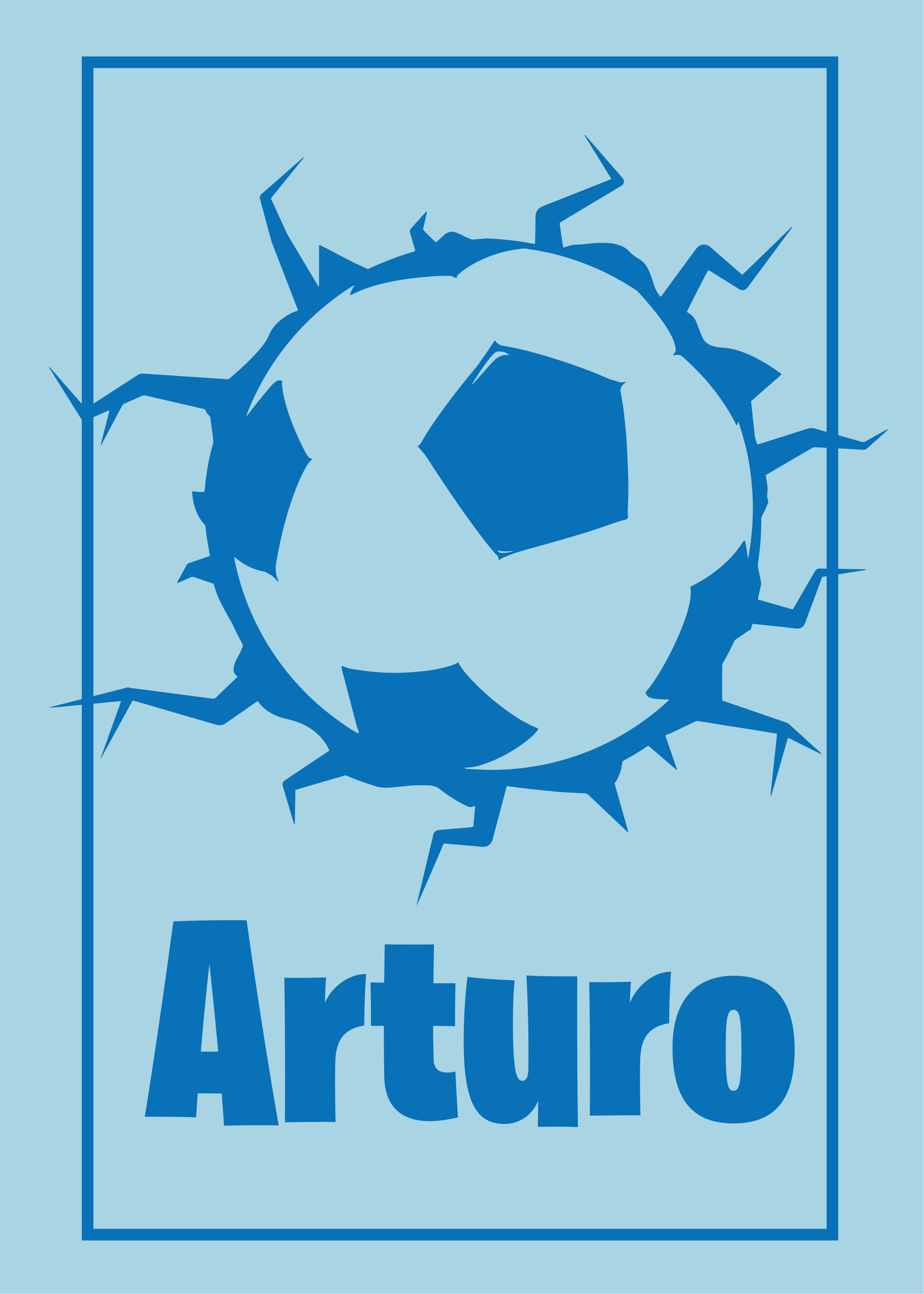 Voetbal poster bal doorbrekende muur - TenStickers