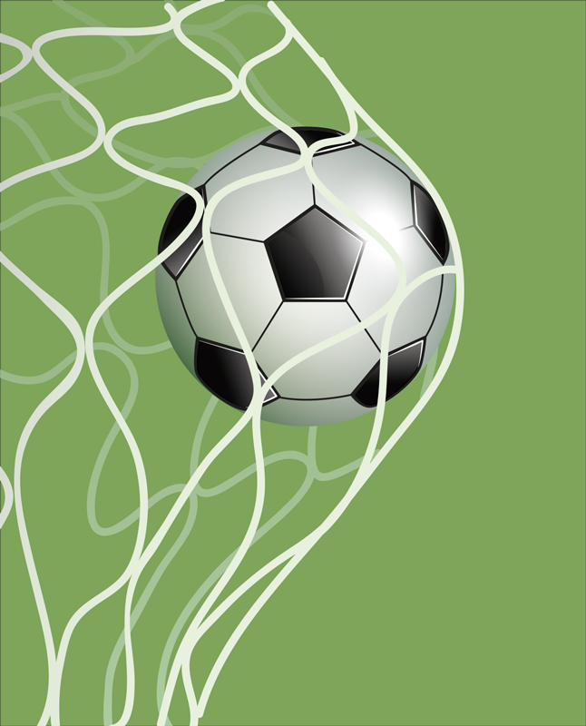 Voetbal poster bal in doel - TenStickers