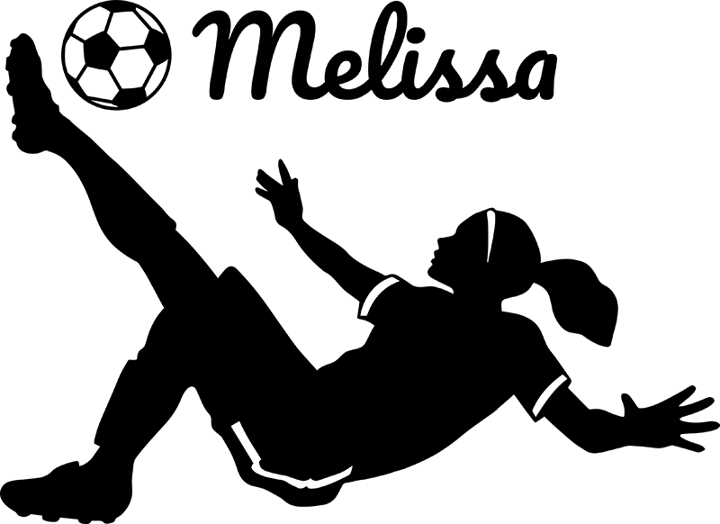 Voetbal poster personaliseerbare vrouwelijke voetballer - TenStickers