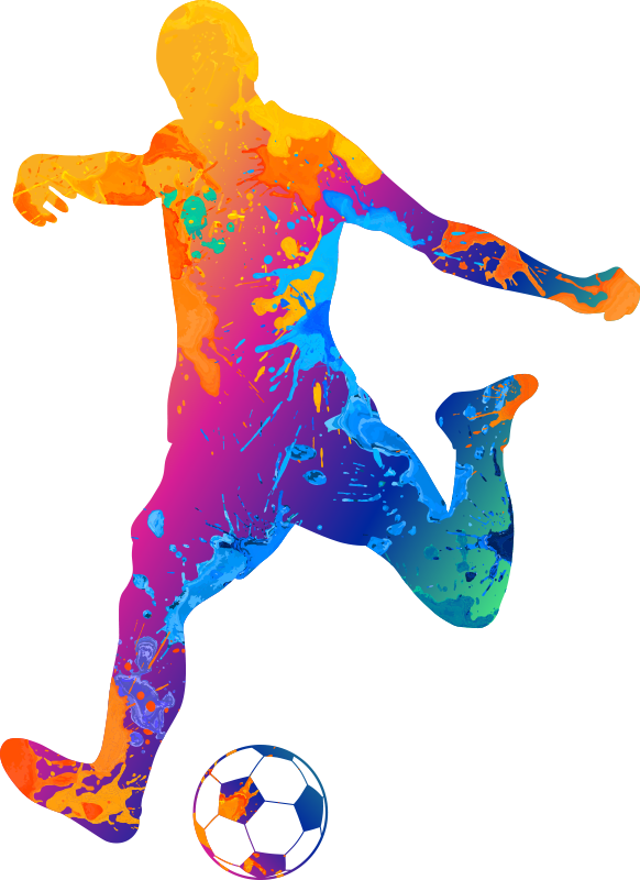 Voetbal poster met verfspetters design - TenStickers