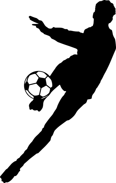 Voetbal poster vinylsilhouet voetballer schiet bal - TenStickers
