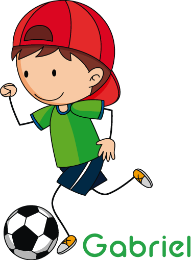 Voetbal poster gepersonaliseerd kind met bal - TenStickers