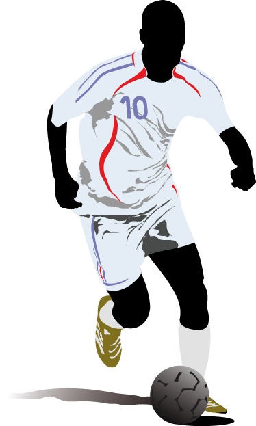 Voetbal poster decoratieve vinyl voetballer in actie - TenStickers