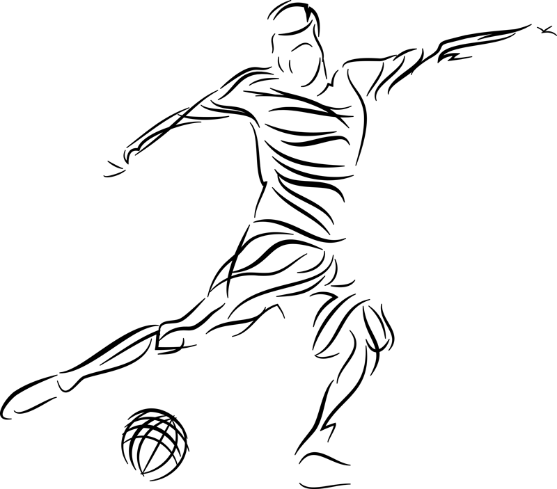 Voetbal poster abstracte voetballer - TenStickers