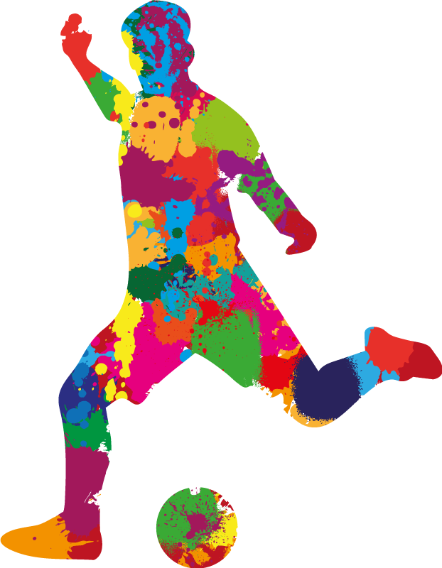 Voetbal poster spelers met spetterende kleuren - TenStickers