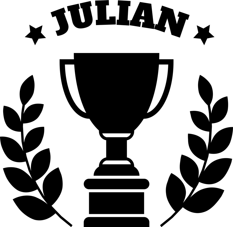 Voetbal poster trofee met naam - TenStickers
