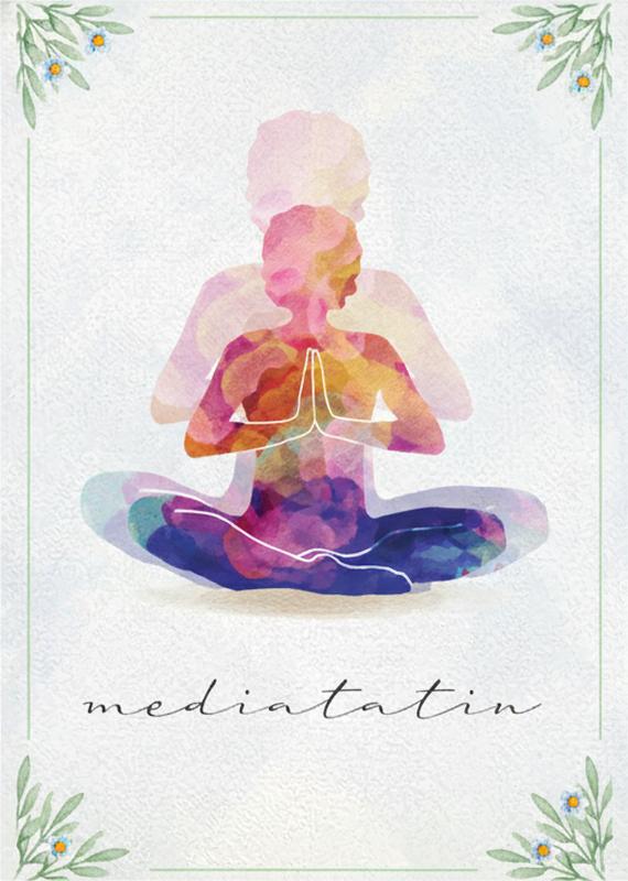 Poster zen meditatie silhouet - TenStickers
