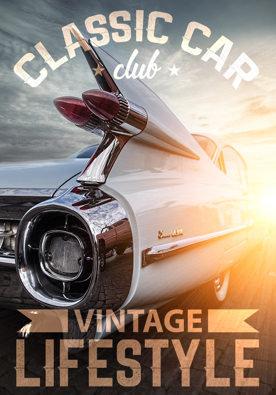 Vintage poster klassieke auto club - TenStickers