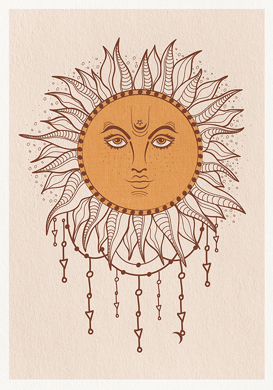 Zon poster in bohemian stijl - TenStickers