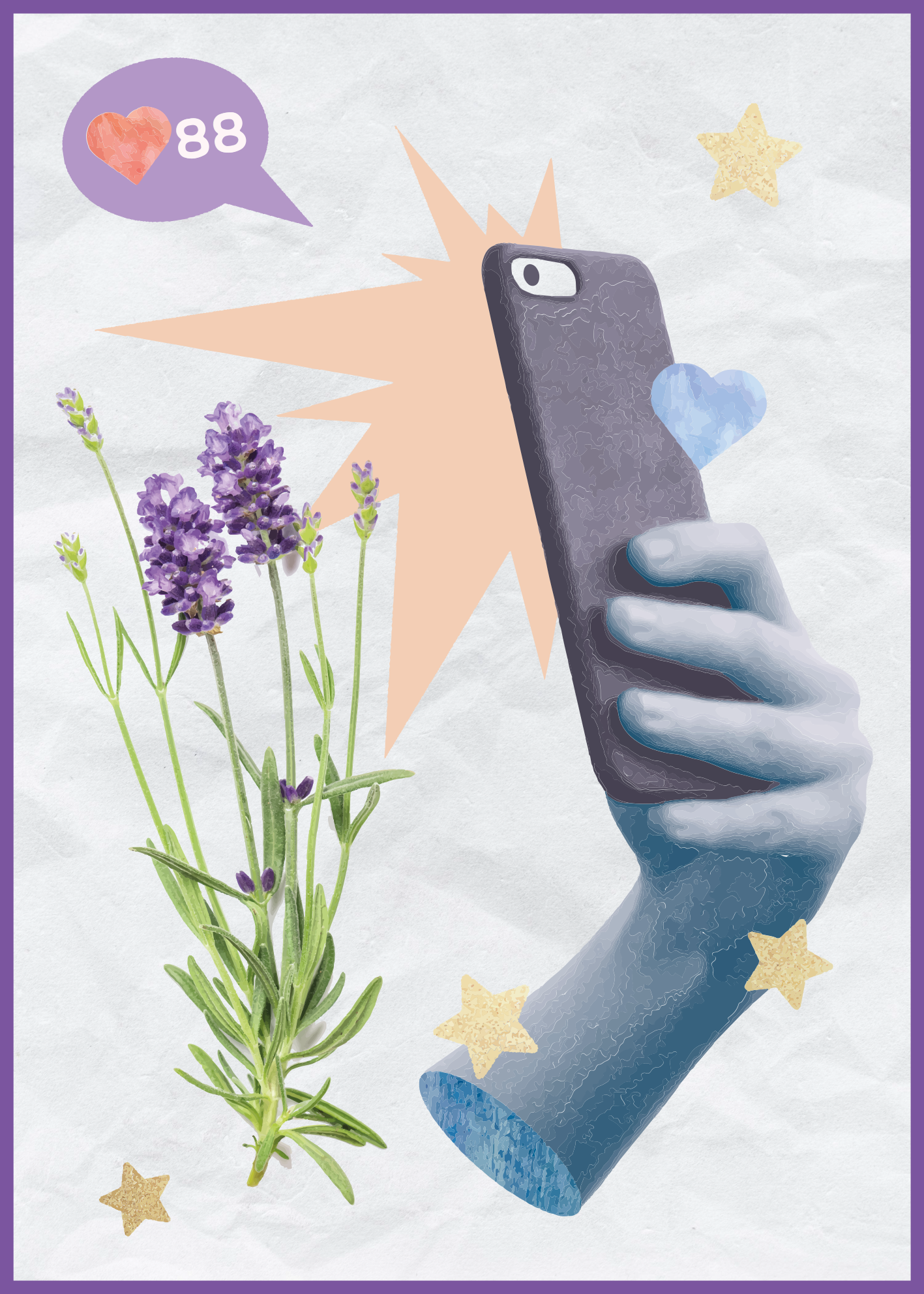 Lavendel poster digitaal leven - TenStickers