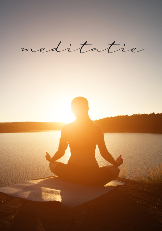 Poster meditatie zonsondergang - TenStickers